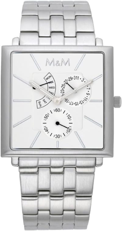 M & M M11702-122 Horloge - Staal - Zilverkleurig - Ø 38 mm