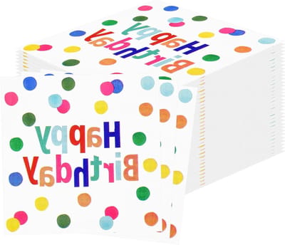 60 stuks kleurrijke servetten voor verjaardagen, kinderverjaardag, tafeldecoratie, 33 x 33 cm, feestaccessoires voor jongens en meisjes, babyshower en feestelijke gelegenheden