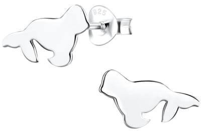 Joy|S - Zilveren zeehondje oorbellen - 12 x 8 mm - egaal