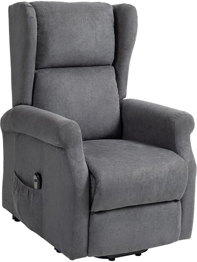 Sta op stoel elektrisch - Relaxfauteuil - Zetel - Stof - 1 persoons - Met armleuning - Zeer comfortabel - Elektrisch - Donkergrijs