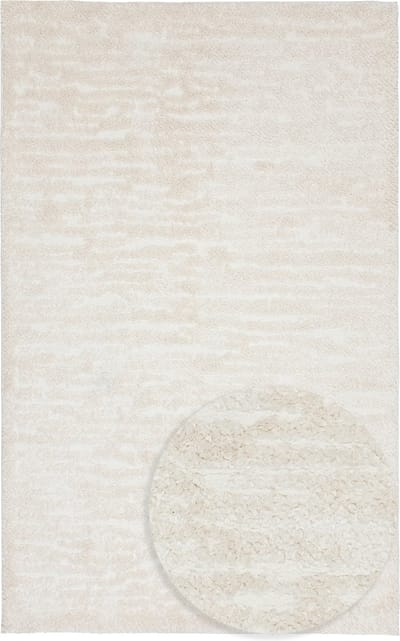 Modern Hoogpolig Vloerkleed – 80 x 150 cm – Crème – Premium Woonkamer Tapijt – Japans Boho Scandi Design – Zacht en Warm, Ideaal voor de Slaapkamer
