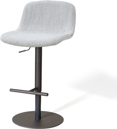 Nolon Niva-Mats Draaibare Tulp Barkruk Grijs Melange - Verstelbaar - Mat Zwart Onderstel - Stoffen - Modern -Barstoel