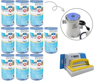 Intex - A filters - 10 stuks - Geschikt voor filterpomp 28604GS/28638GS/28636GS & WAYS scrubborstel