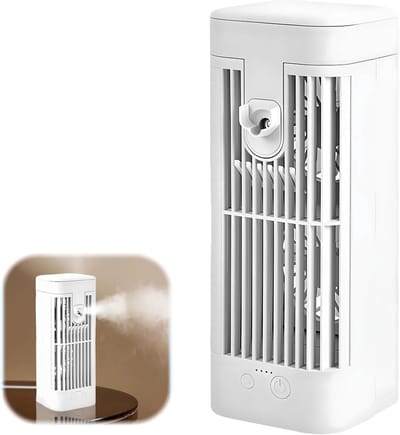 Ventilateur Brumisateur Portable, Ventilateur De Table, Petit Ventilateur Portable, Ventilateur De Bureau Avec Veilleuse, Spray Ménager, Convient Pour Le Bureau, La Maison Et l'Extérieur