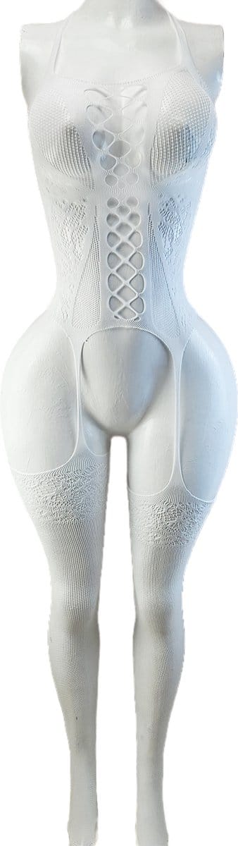 BamBella ® - Panty pak -Onesize - body suit - Dames - Onesize - Erotische jumpsuit van kant lingerie Wit