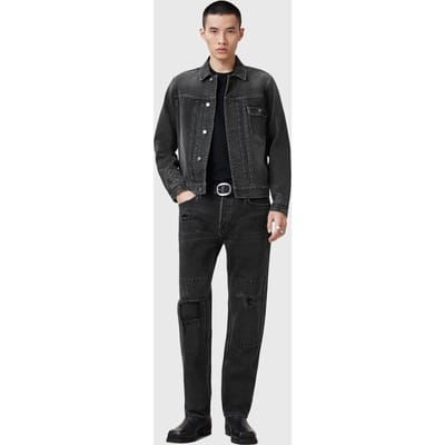 AllSaints Jayger Jacket Washed Black Taglia: M | Giacche di jeans Outlet | Uomo | Nero