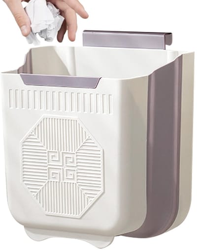 Dailygoods- Vuilnisemmer 7 liter - Opvouwbare Afvalemmer - Wandmontage - Ruimtebesparend - Lichtgewicht - Kunststof Materiaal - Afvalbak