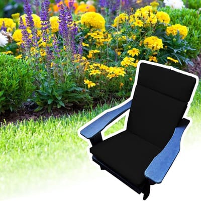 Buitenstoel Zitkussen - Lounger Kussen - Comfortabel Zitten - Waterdicht UV-bestendig - 110x45x4 cm - Zwart