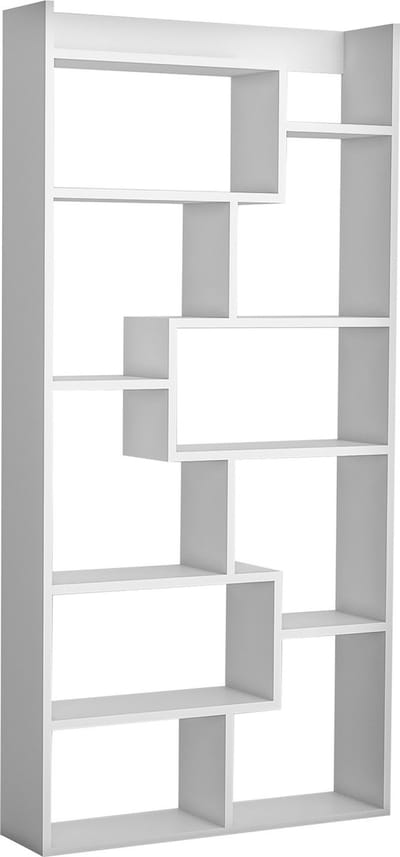 Boekenrek - Boekenkast - Wit - 90x182x22cm - Presentatie kast - Open kast - Wandkast