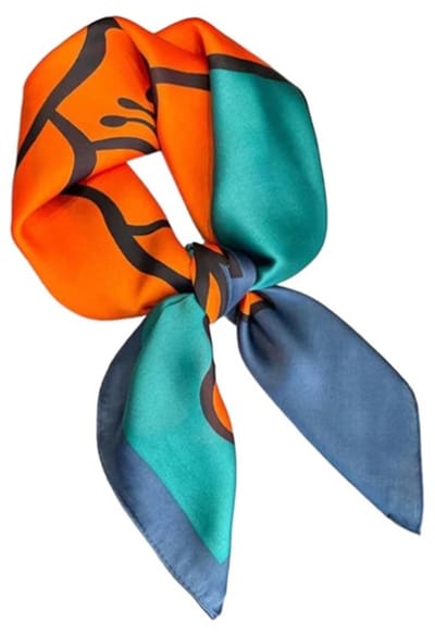 Sjaaltje met print - bandana met print - haarband - sjaaltje meerkleurig - bandana - vierkant sjaaltje met print - bandana sjaaltje - sjaaltje voor dames hals - sjaal - oranje sjaal - Wk 2026 - oranje - orange - oranje accessoire
