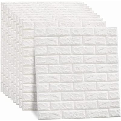 10 stuks zelfklevende 3D-muurpanelen (peel-and-stick), 3D-behang met baksteenlook, op maat te snijden panelen voor woon- of slaapkamer