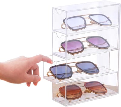 Brillenhouder Acryl - Bril Display - Netjes Opbergen - 4 Lagen - 25 cm - Transparant