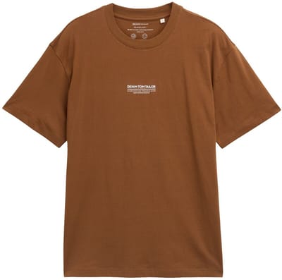 Tom Tailor Denim - T-shirt met relaxte pasvorm van katoen - Maat M - Golden Clay