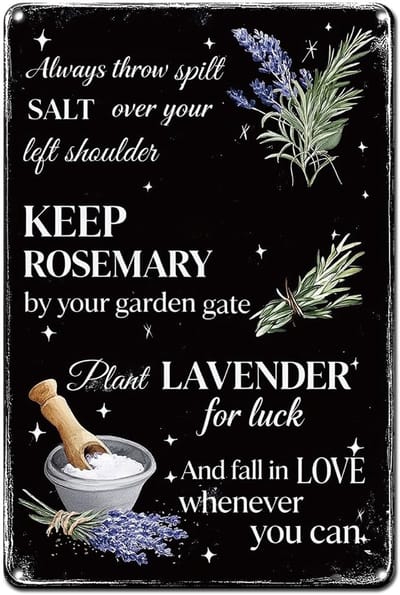 Dailygoods- Metalen Plaatbord Decoratie - Muurdecoratie Slaapkamer - Wanddecoratie Lavendel - IJzeren Muurkunst - 20 x 30 cm - Voor Cafés/Pubs