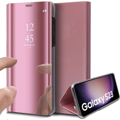 Hoesje geschikt voor Samsung Galaxy S23 - Book Case Spiegel Roségoud
