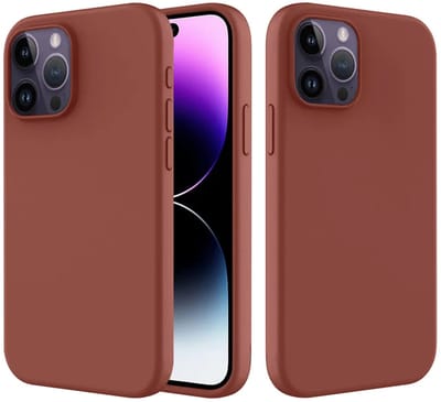 MobyDefend Hoesje - Geschikt voor iPhone 14 Pro - Matte Siliconen Backcover - Terracotta