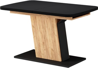Vicco Eettafel Fenaro, Zwart/Goudkleurig Eiken, 120-160 x 80 cm uitschuifbaar