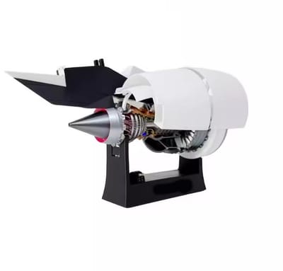 Gedetailleerde Straalmotor Vliegtuig - Draait echt - 35CM - USB - LED