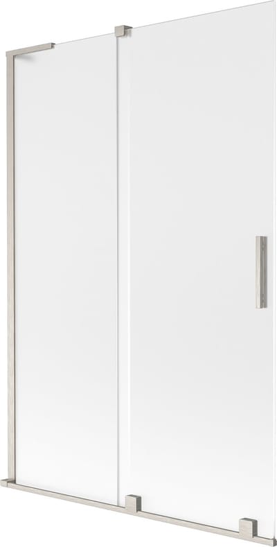 Mexen Velar L badwand 2-delige schuifbare 120 x 150 cm, matglas, geborsteld nikkel - 896-120-003-31-97