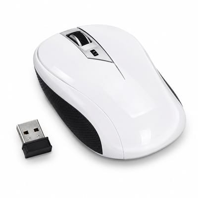 Draadloze Muis 2.4 GHz – Ergonomische Wireless USB Muis met Nano Receiver – 1000-1200-1600 DPI – Tot 10 Meter Bereik – Wit