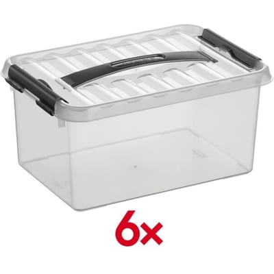 Sunware - Q-line opbergbox 6L transparant metaal - 30 x 20 x 14,3 cm