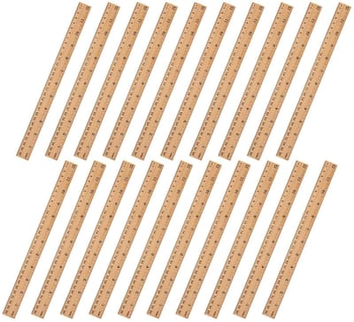 Houten Linialen - Dubbelzijdig Meetinstrument - Nauwkeurig Meten - Duidelijke Dubbele Schaal - 30 cm - Lichtbruin