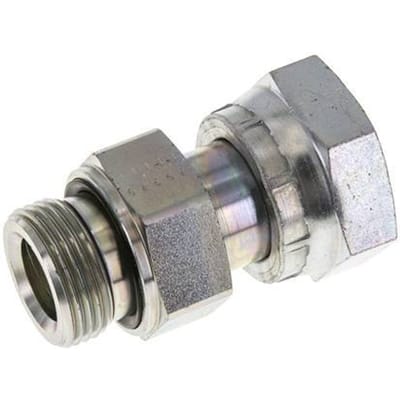 UN 1-7/16''-12 x G 1'' F/M Verzinkt Stalen Neusstuk ORFS 400 Bar - Hydrauliek - FL2S-FM-EZE-107U-100G-O