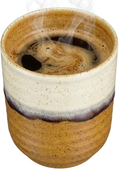 Mica Decorations Koffiemok / theemok Ethan - terra kleur - zonder oor - 9 x 8 cm - keramiek