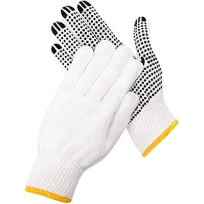Lijm handschoenen blauwe vlek zwart