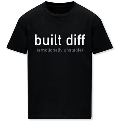 Goodie Two Sleeves - Fun T-shirt - Built diff (emotionally unstable) - M tot 3XL - voor Mannen - zwart