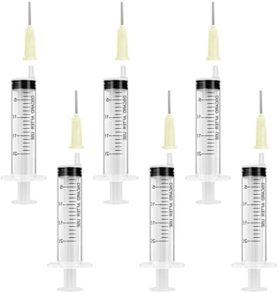 Plastic Spuiten Set van 6, 20ml Spuiten met Doffe Naalden voor Vloeistofmeting, Herbruikbare Voedingsspuiten voor Experimenten, Planten Water geven en Dieren Voeden