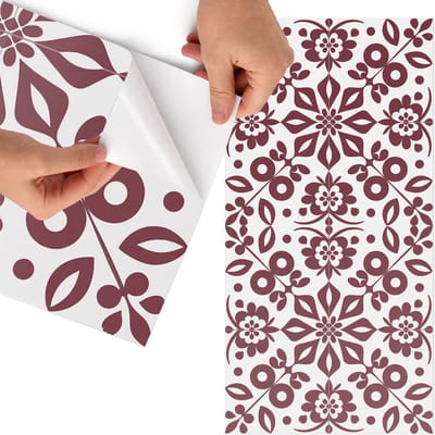 Tulup Meubelfolie - Stijlvol ornament Meubel Wrap Folie - 75x150 cm - Bordeaux Meubelfolie - Meubelfolie Zelfklevend - Klassiek Meubelfolie - Wrapfolie Keuken - Wanddecoratie - Achtergronden en patronen
