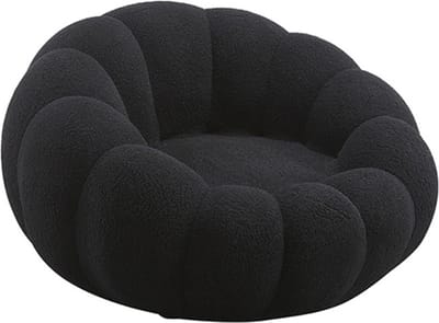 Madison Teddystof Loungestoel - Zwart