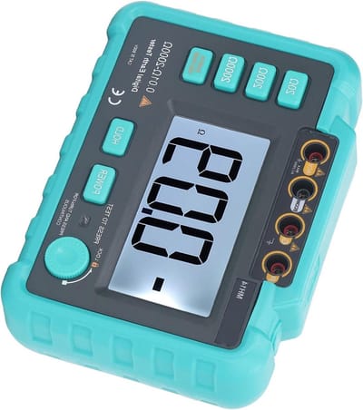 Weerstandstester - Isolatiemeter Megohmmeter - Elektrische Metingen - Numerieke Berekeningstechnologie - 28 x 24 x 12 cm - Grijs