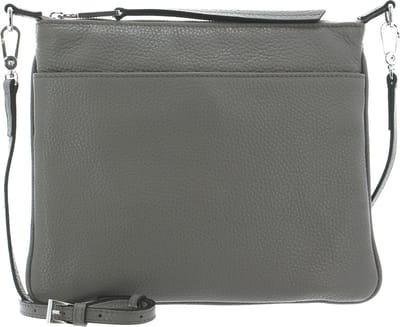 abro Leren Schoudertas Leather Adria Crossbody Bag Onefold Zinc Grijs