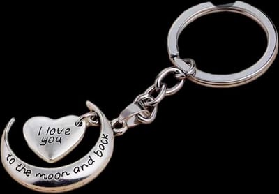Sleutelhanger I LOVE YOU ( To The Moon And Back ) 6 x 3 cm