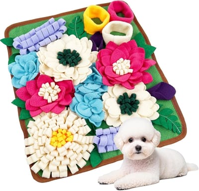 Honden Snuffelmat - Voedsel Zoekmat - Mentale Stimulatie - Opvouwbaar Antislip - 39 x 34 cm - Groen