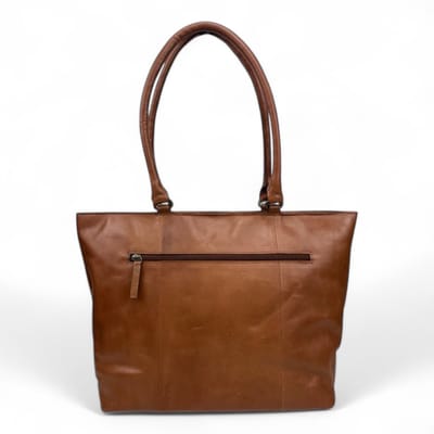 DSTRCT Alba Grote Schoudertas Dames - Leer - Cognac
