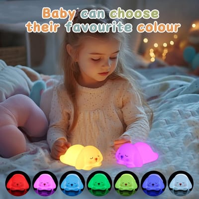 Bunny Nachtlampje voor Kinderen, 16 Kleuren Lamp Schattig, Dimbare Baby Nachtlampjes voor Kinderkamer, Siliconen Oplaadbare Nachtlampje voor Kinderkamer, Kawaii Kamerdecoratie