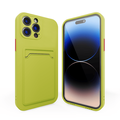 Backcover hoesje met pashouder - Geschikt voor iPhone 11 Pro hoesje - Pasjeshouder shockproof case - Ruimte voor pasjes - Siliconen hoesje lichtgroen / groen