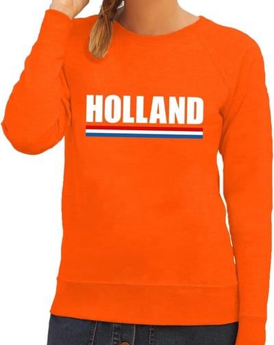 Bellatio Decorations Oranje Holland supporters sweater - trui - dames - Koningsdag - sport event S