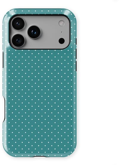Micro Dots Tough Hoesje geschikt voor iPhone 17 Pro | Geschikt Voor Mag | Stippen Motief Backcover geschikt voor iPhone 17 Pro Deep Teal