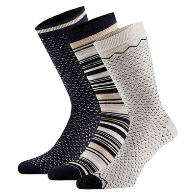 Bamboe dames sokken fashion - Multi marine - (6-Pak) - Marine / 35/38