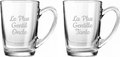 Theeglas gegraveerd - 32cl - Le Plus Gentil Oncle & La Plus Gentille Tante