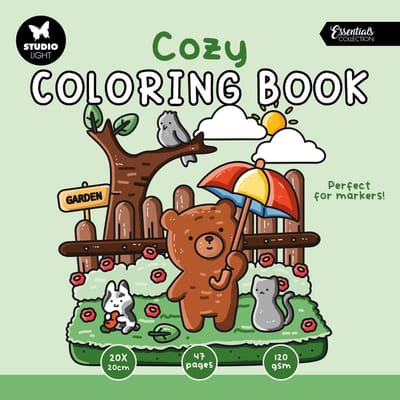 Coloring book Cozy (groen) - essentials nr. 04