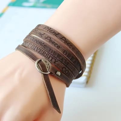 1 Vintage Geweven Leren Armband - Veelzijdig Halsketting, Pols En Taille, Modieus Leer, Unisex Dagelijks Accessoire black