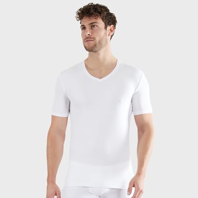 CECEBA Bamboo 2-pack Heren Ondershirt - V-hals - Wit