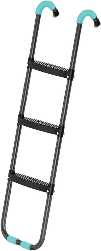 Trampoline Ladder - Trampoline Trap - Veilig Klimmen - Brede Antislip Treden - 3 Treden - Zwart