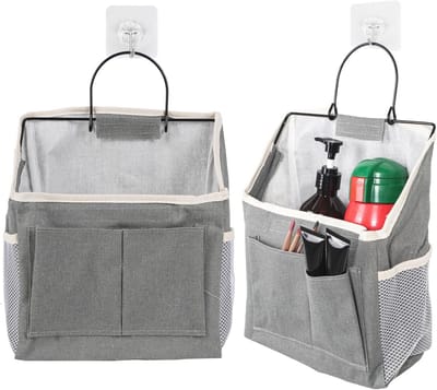 SnelShoppen - Hanging Organizer Set van 2, Vouwbare Wand- en Deur Organizer met Compartimenten voor Badkamer, Keuken, Camping, Ruimtebesparende Opslag