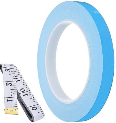 Thermisch geleidend dubbelzijdig plakband 10mm x 25m voor koeling van CPU, GPU en LED-verlichting met 1.5m meetlint